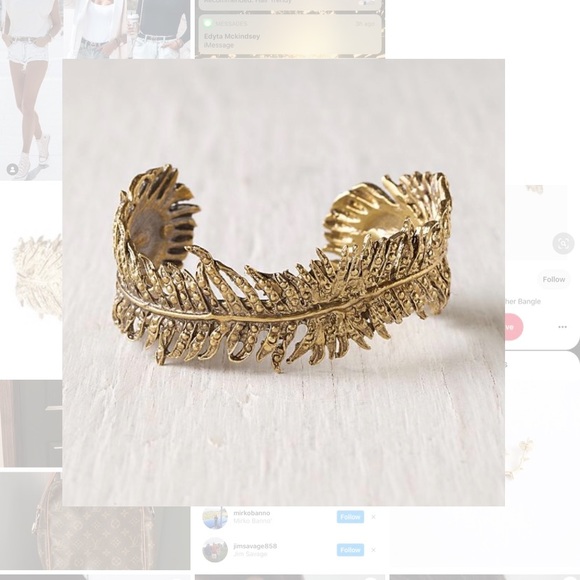 ALKEMIE Peacock Feather Cuff Bracelet - Picture 2 of 8